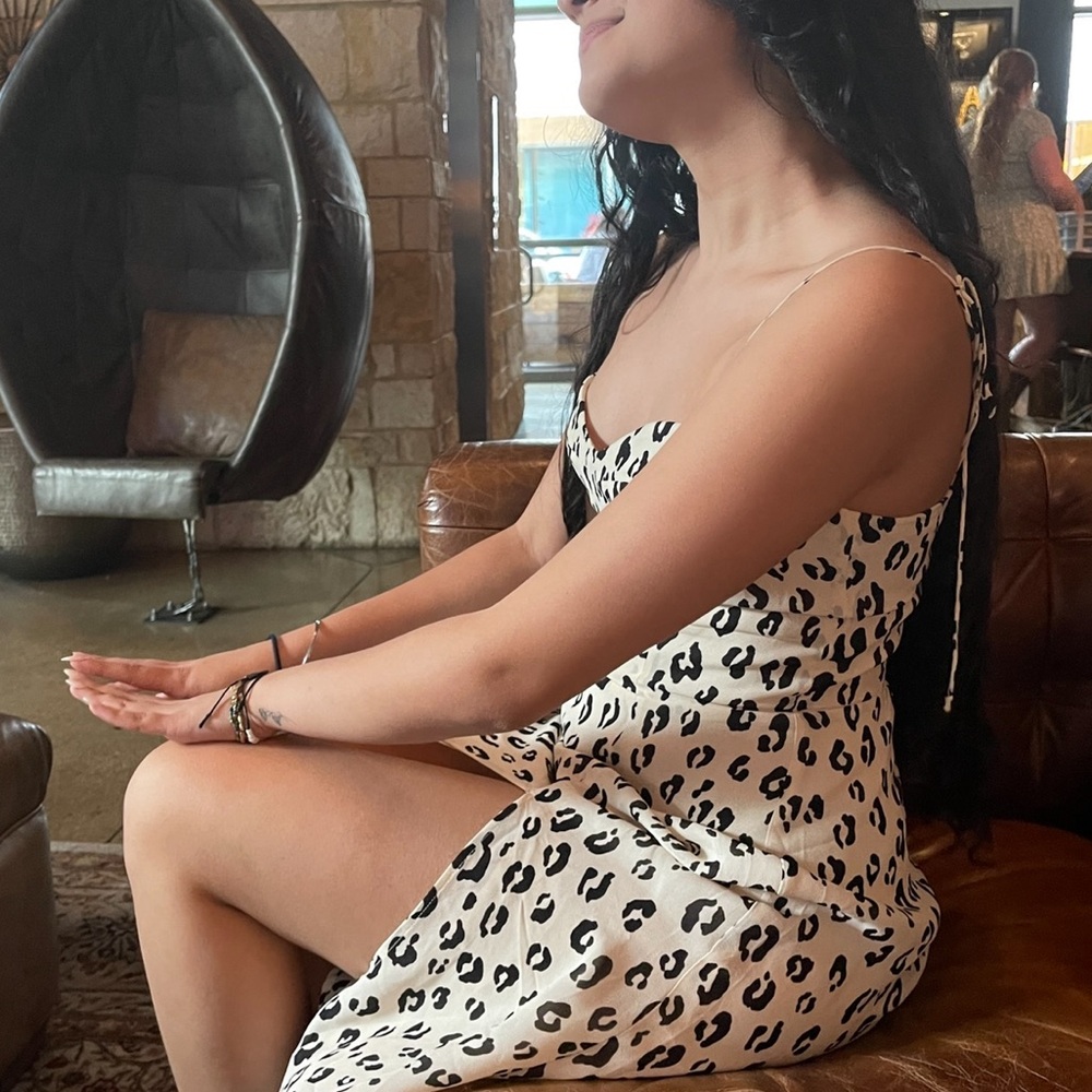 Reformation Juliette Dress Snow Leopard - 8